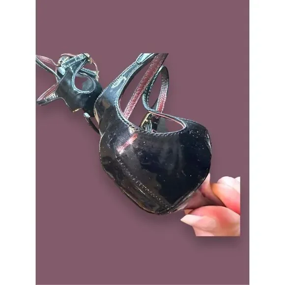 Tory Burch Burgundy Patent Leather Heels Sz 8.5M - Picture 8 of 8